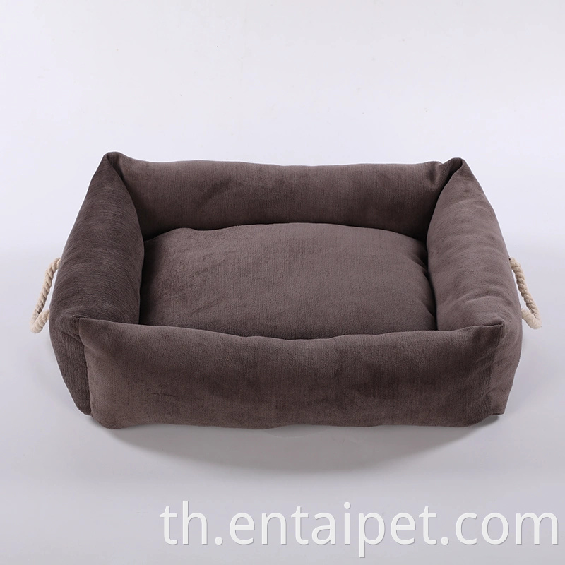 ผ้า jacquard หรูหราสีเขียวลบเตียงสัตว์เลี้ยงสำหรับสุนัข